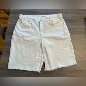 Tommy Bahama Ella Twill Cutoff Bermuda White Jean Shorts